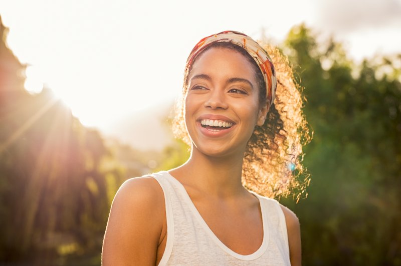 Girl smiling in sun