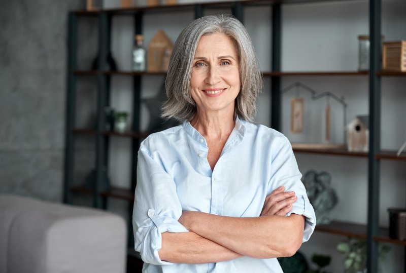 older woman smiling