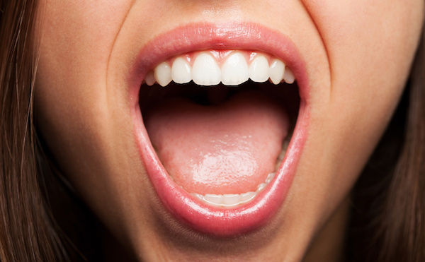 close-up of a healthy, open mouth