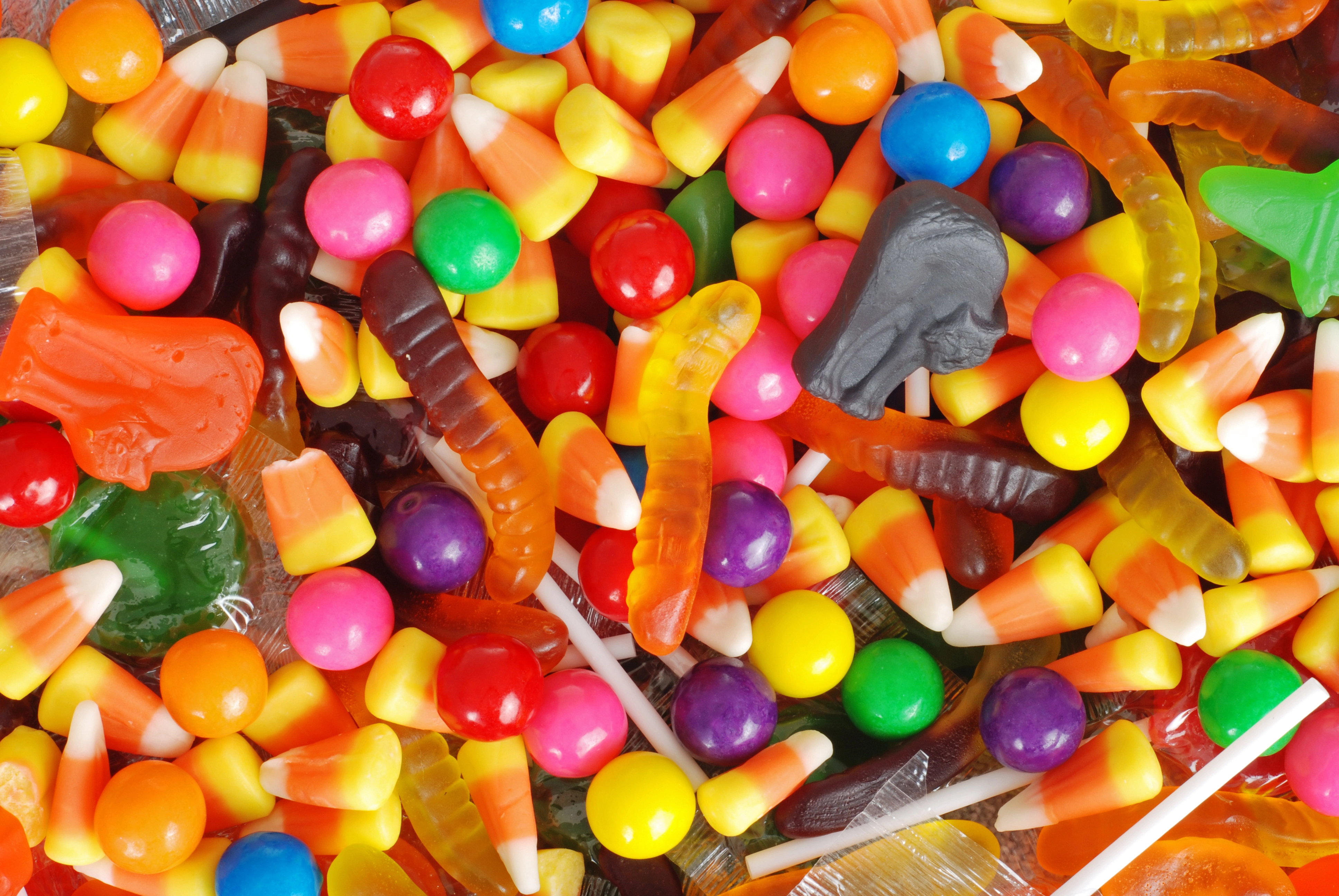 various kinds of Halloween candy
