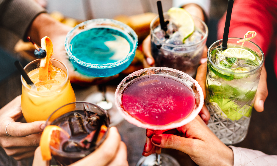 Colorful drinks in a circle